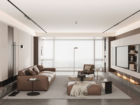 Modern living room 3D मॉडल