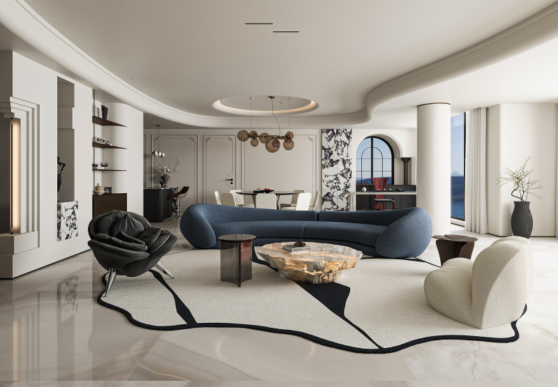 Modern living room Model 3D .c4d .max .obj .3ds .fbx .stl .blend 