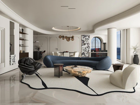 현대적인 거실 3D 모델