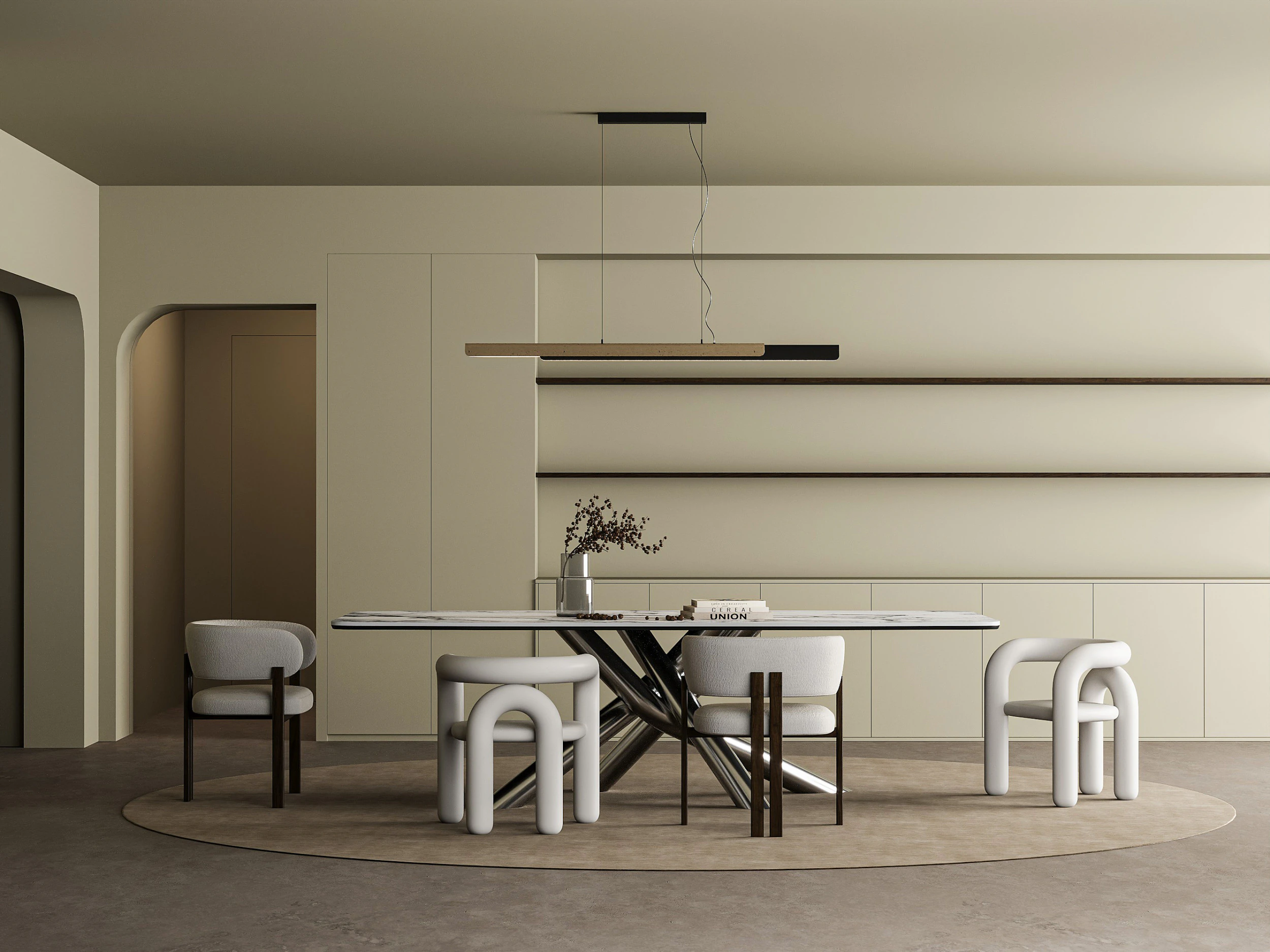 Modern dining room 3D Model .c4d .max .obj .3ds .fbx .stl .blend