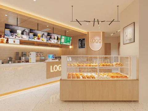 현대식 케이크 가게 3D 모델