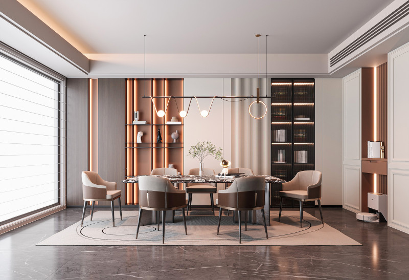 Modern dining room 3D Model .c4d .max .obj .3ds .fbx .stl .blend 
