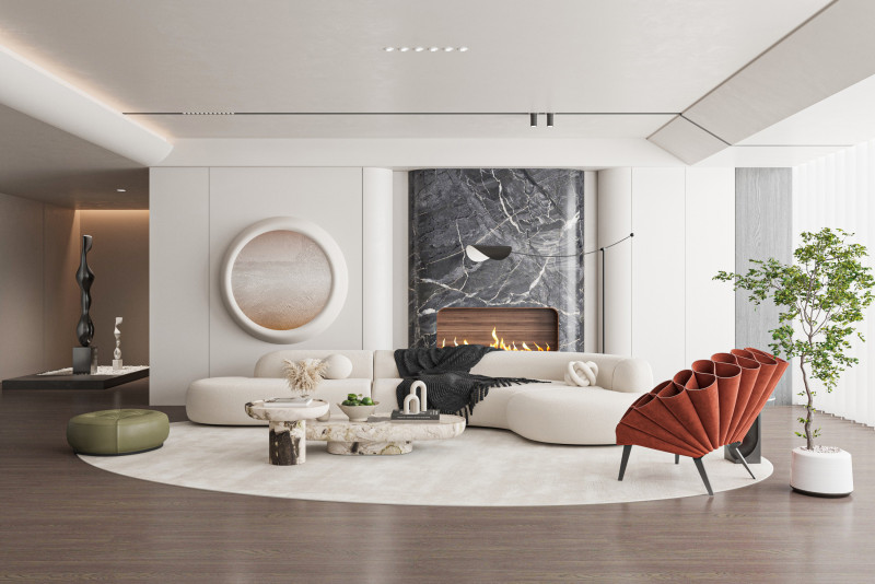 Modern living room Modello 3D .c4d .max .obj .3ds .fbx .stl .blend 