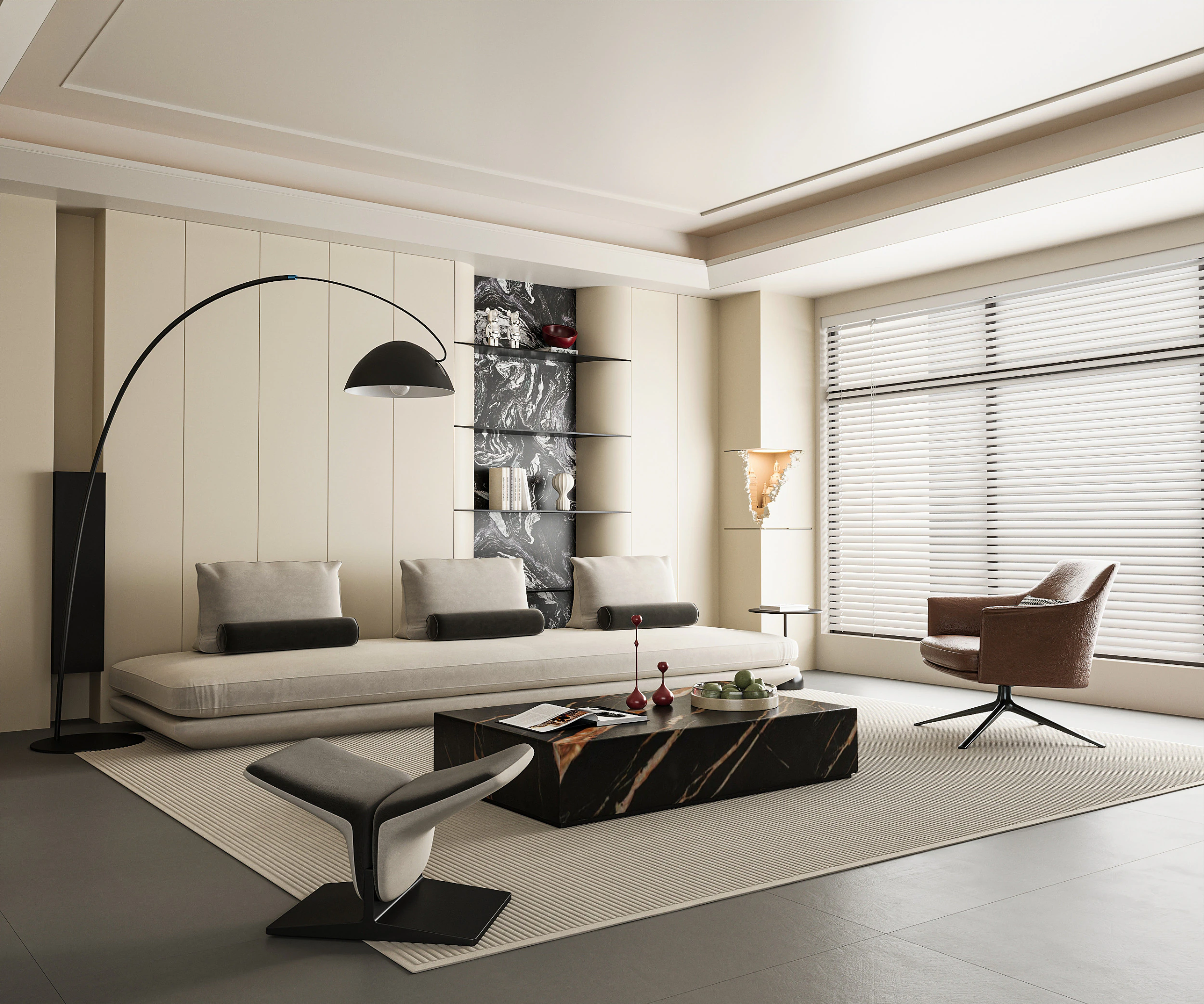 Modern living room 3D Model .c4d .max .obj .3ds .fbx .stl .blend 