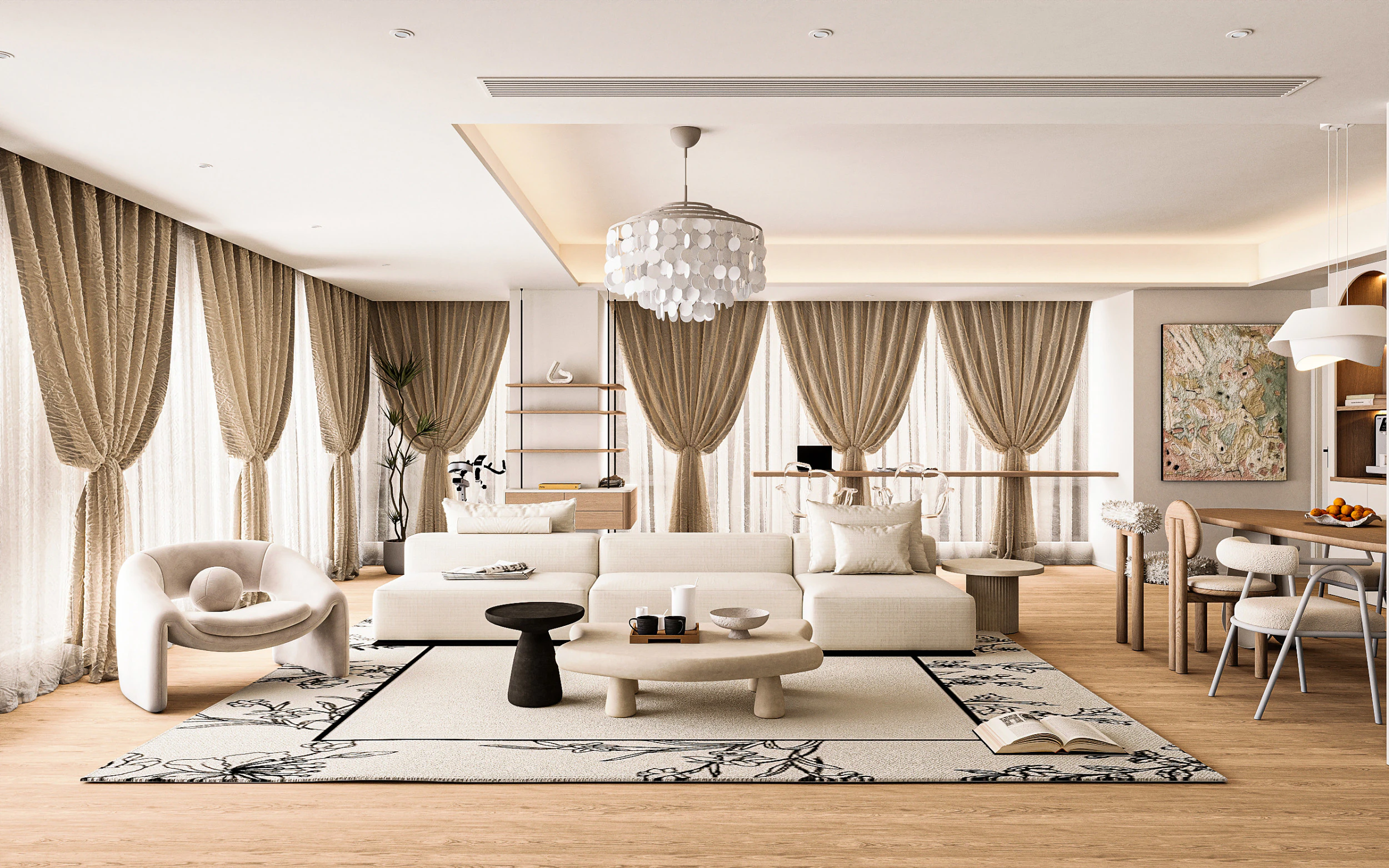 Modern living room 3D Model .c4d .max .obj .3ds .fbx .stl .blend