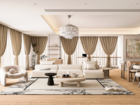 Modern living room 3D Model