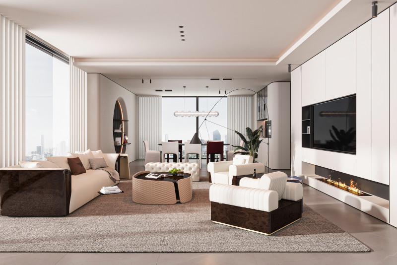Modern living room Model 3D .c4d .max .obj .3ds .fbx .stl .blend 