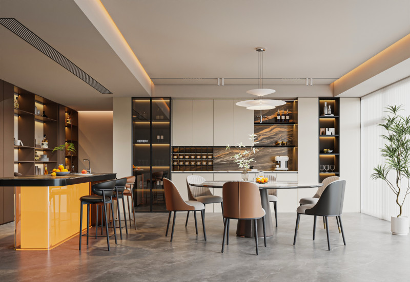 Modern dining room Model 3D .c4d .max .obj .3ds .fbx .stl .blend 