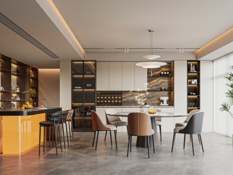 Modern dining room Modello 3D