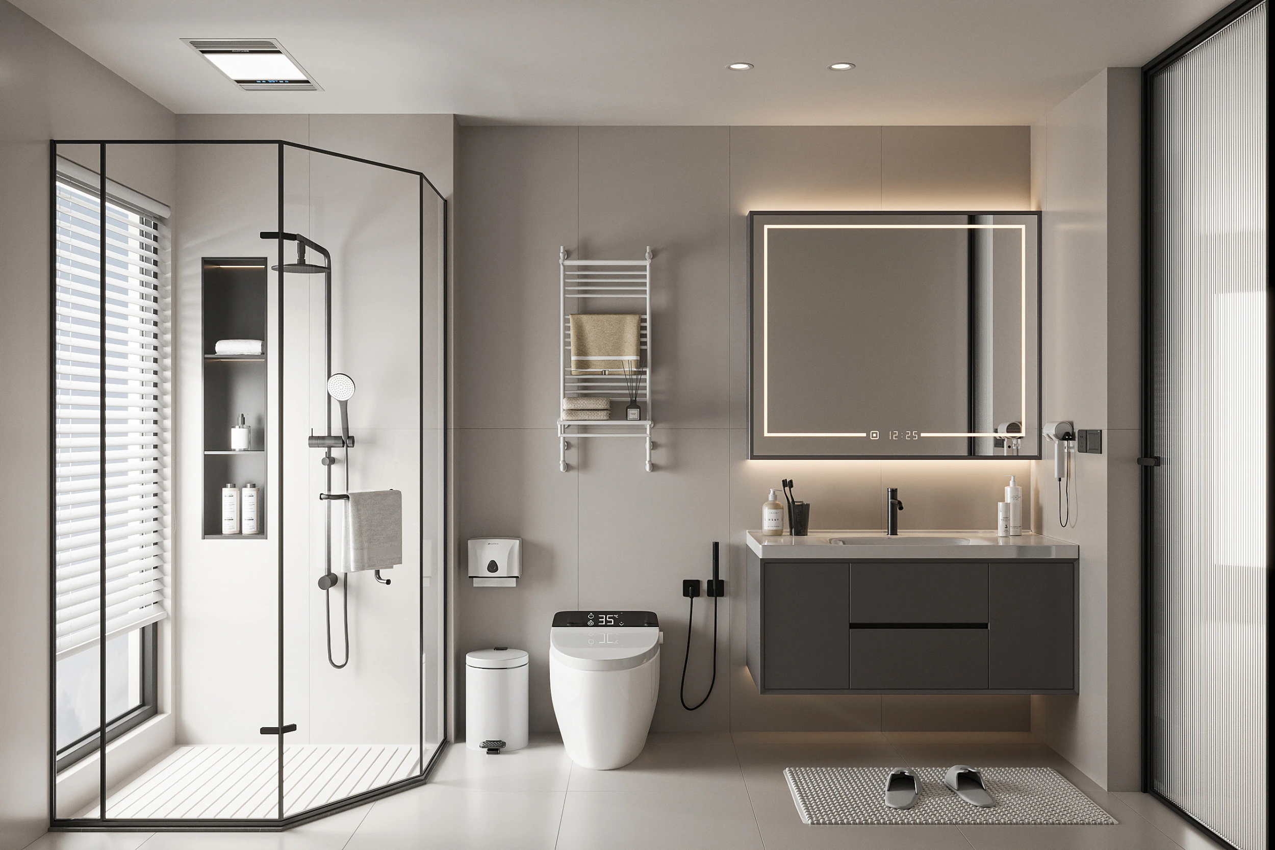 Modern bathroom 3D Model .c4d .max .obj .3ds .fbx .stl .blend 