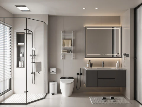 ba&ntilde;o moderno Modelo 3D