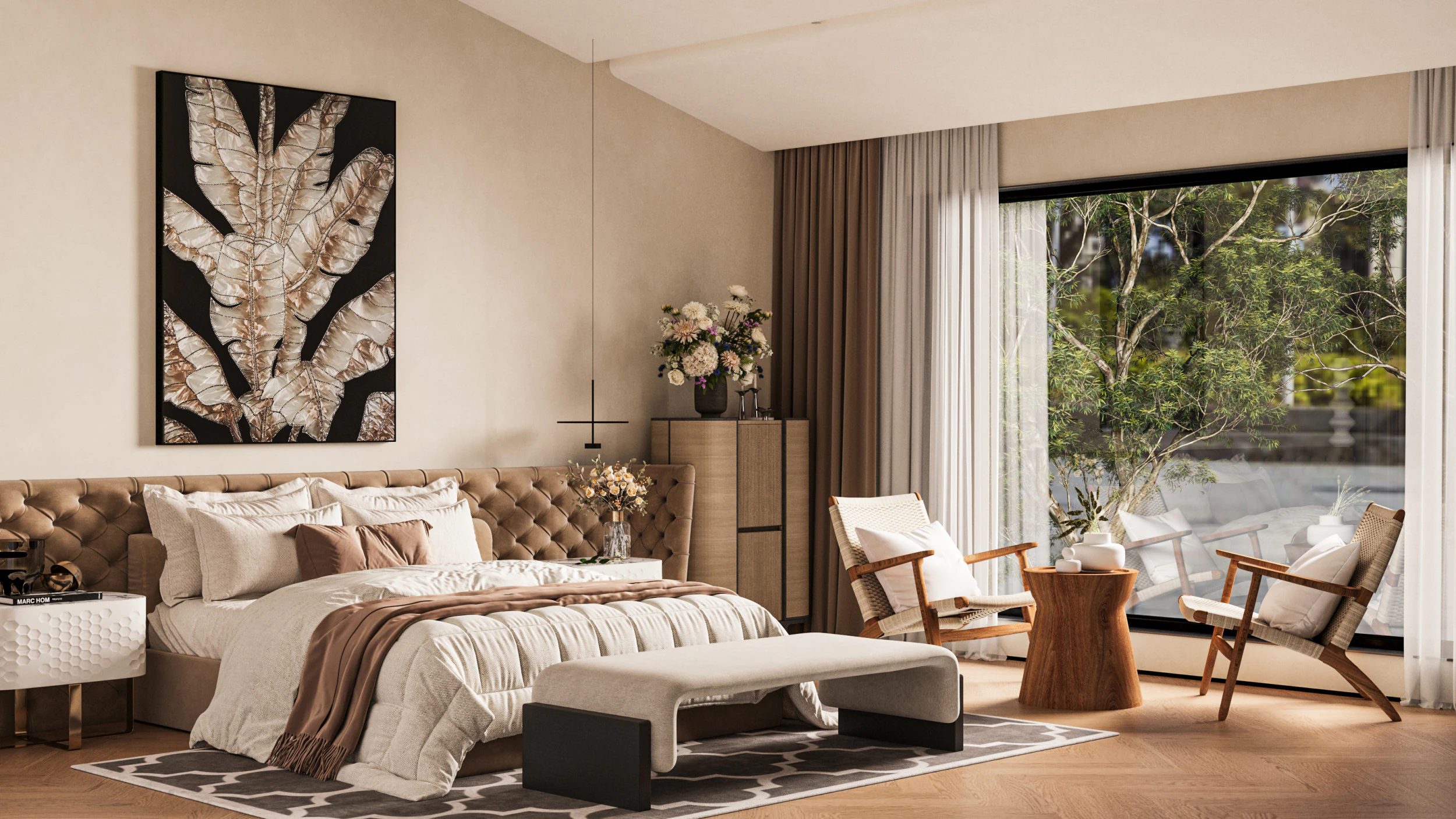 Modern bedroom 3D Model .c4d .max .obj .3ds .fbx .stl .blend 