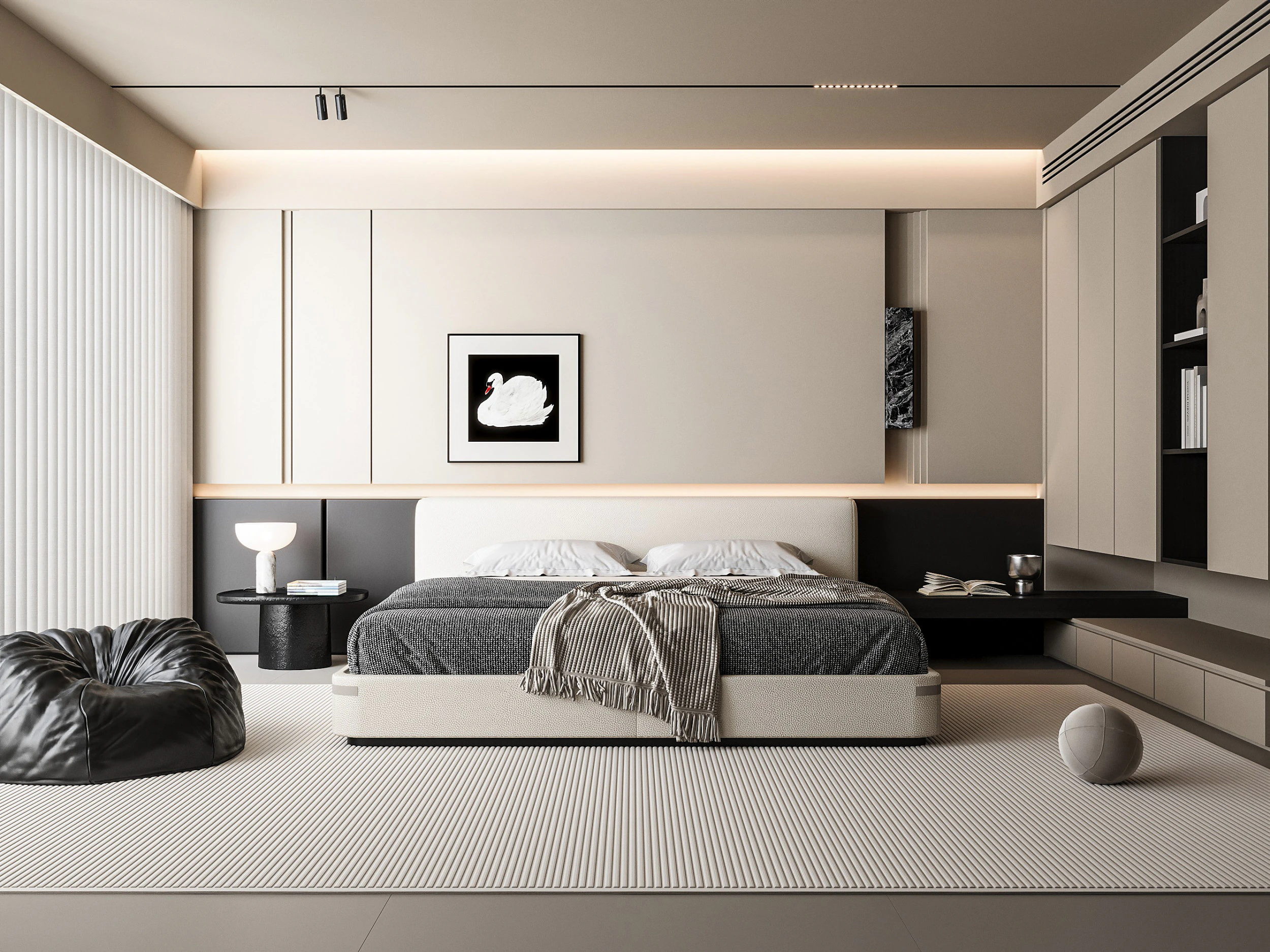 Modern bedroom 3D Model .c4d .max .obj .3ds .fbx .stl .blend 