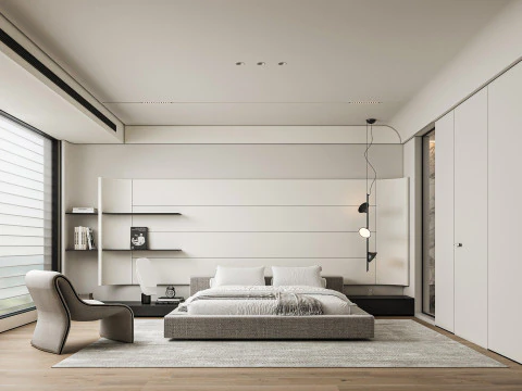 Современная спальня 3D Модель