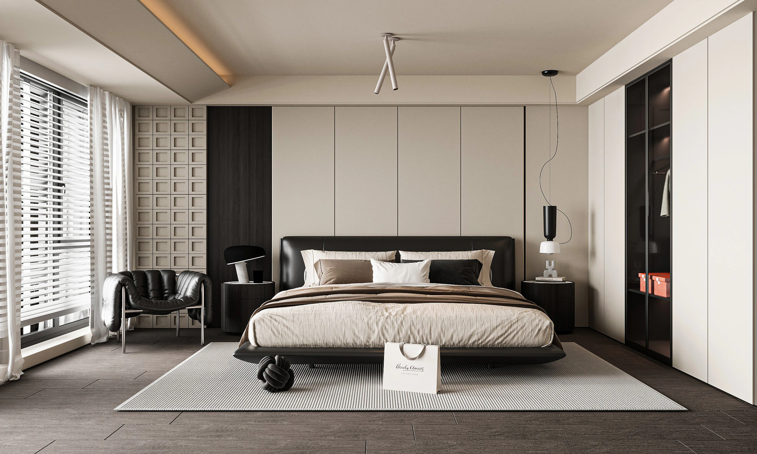 Modern bedroom 3D Model .c4d .max .obj .3ds .fbx .stl .blend 
