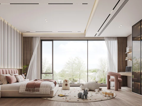 आधुनिक शयनकक्ष 3D मॉडल