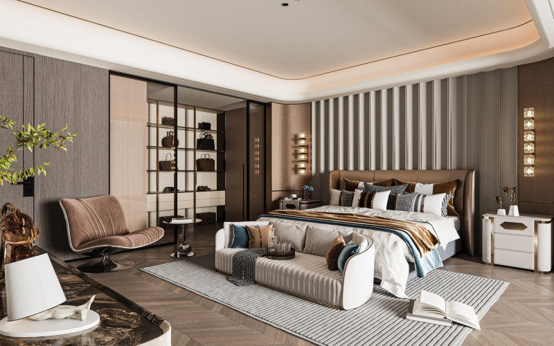 Modern bedroom Modèle 3D .c4d .max .obj .3ds .fbx .stl .blend 