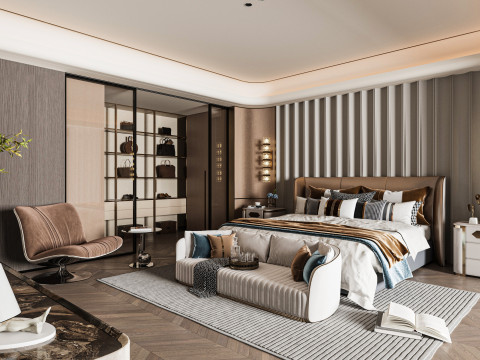 Modern bedroom Modèle 3D