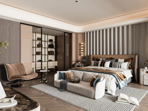 현대적인 침실 3D 모델