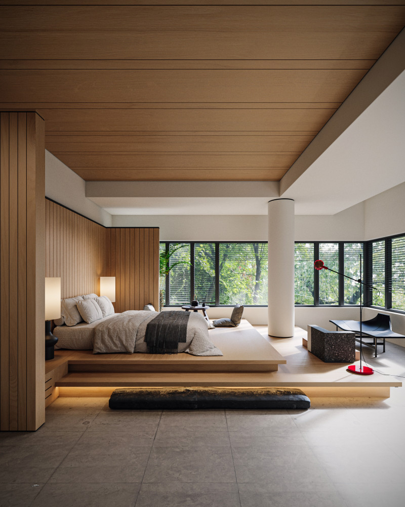 Modern bedroom 3D 模型 .c4d .max .obj .3ds .fbx .stl .blend 
