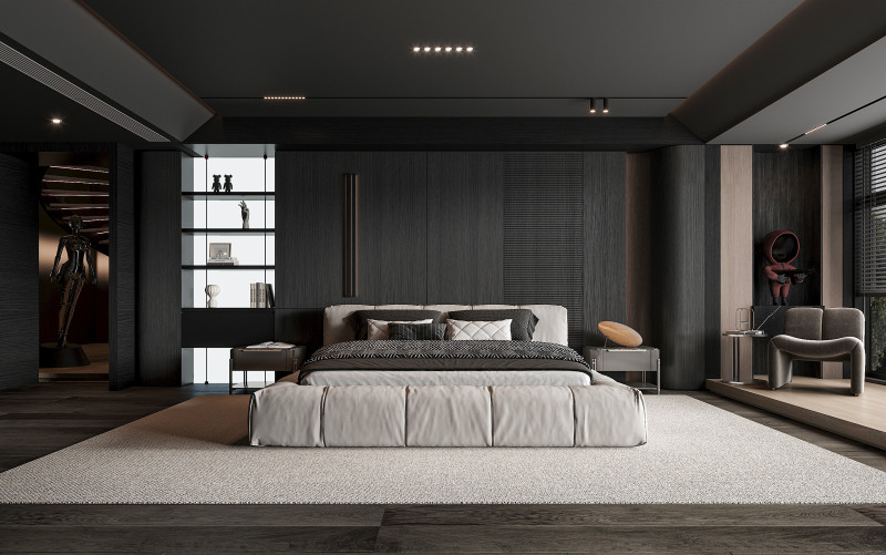 Modern bedroom 3D Model .c4d .max .obj .3ds .fbx .stl .blend 