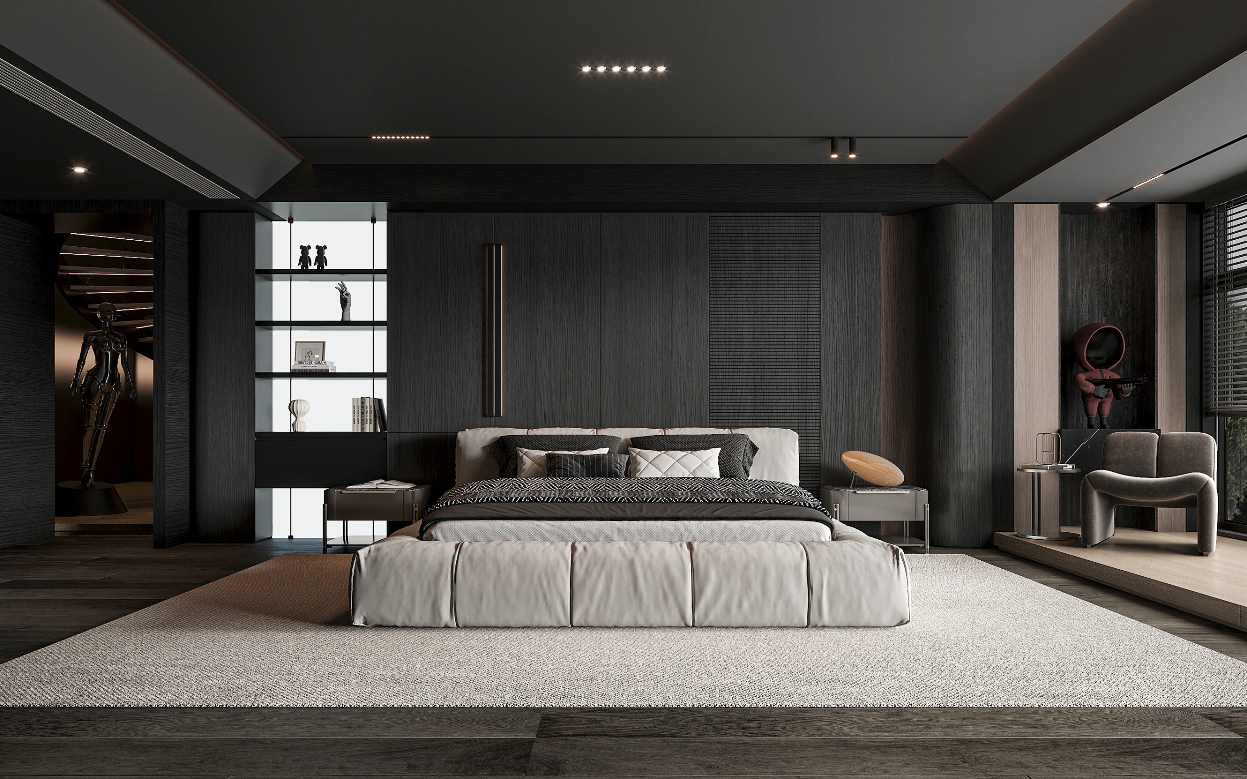 Modern bedroom 3D Model .c4d .max .obj .3ds .fbx .stl .blend 
