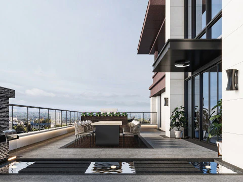 Balc&oacute;n moderno Modelo 3D