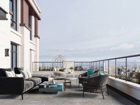 Modern balcony 3D-Modell