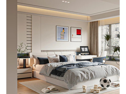 Modern yatak odası 3D Model