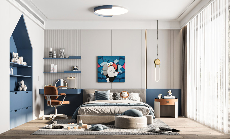 Modern bedroom 3D Model .c4d .max .obj .3ds .fbx .stl .blend 