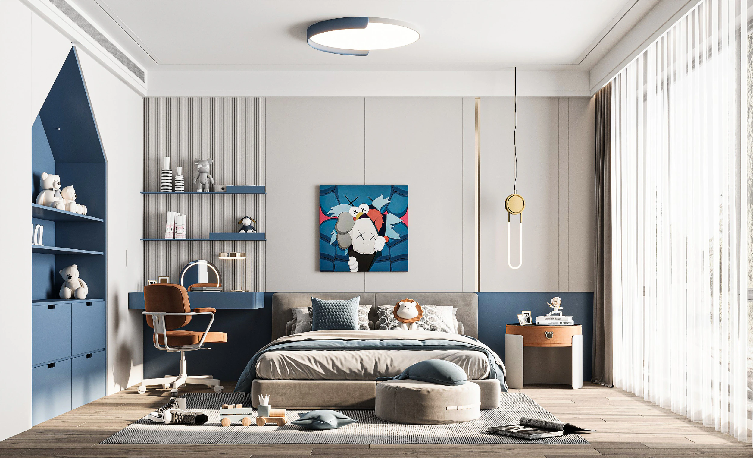 Modern bedroom 3D Model .c4d .max .obj .3ds .fbx .stl .blend 