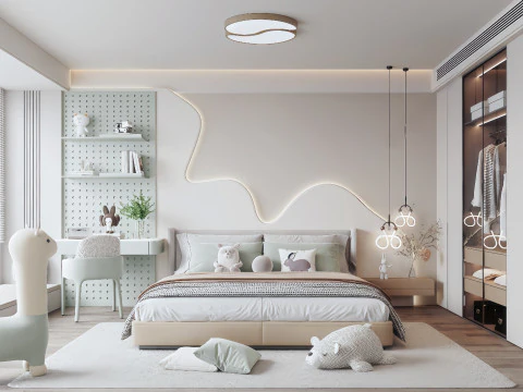 현대적인 침실 3D 모델