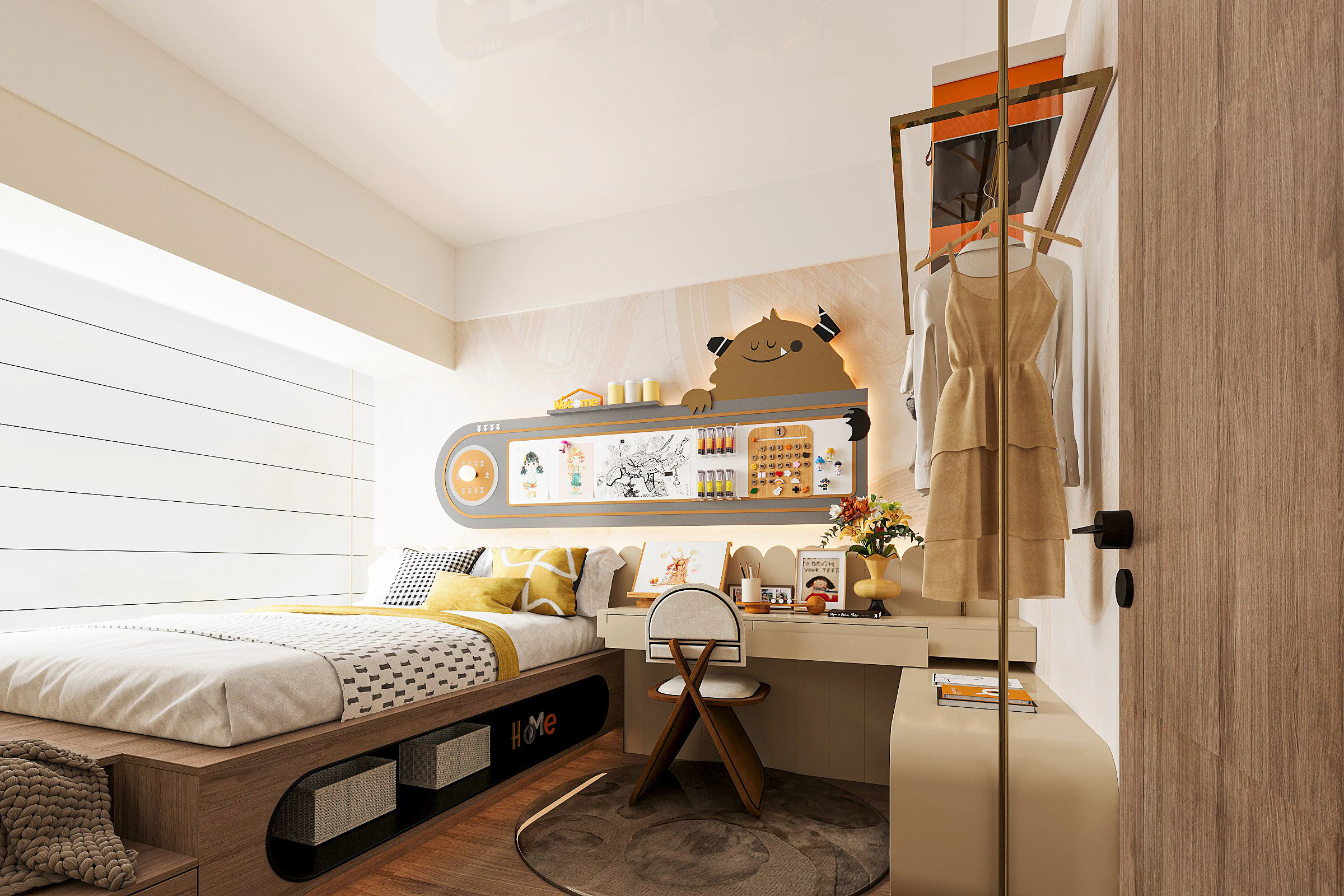 Modern bedroom 3D Model .c4d .max .obj .3ds .fbx .stl .blend 