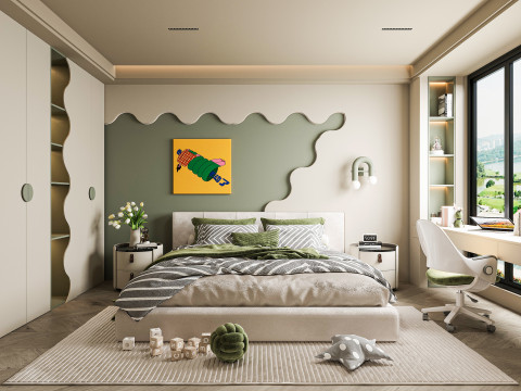 Modern bedroom 3D मॉडल
