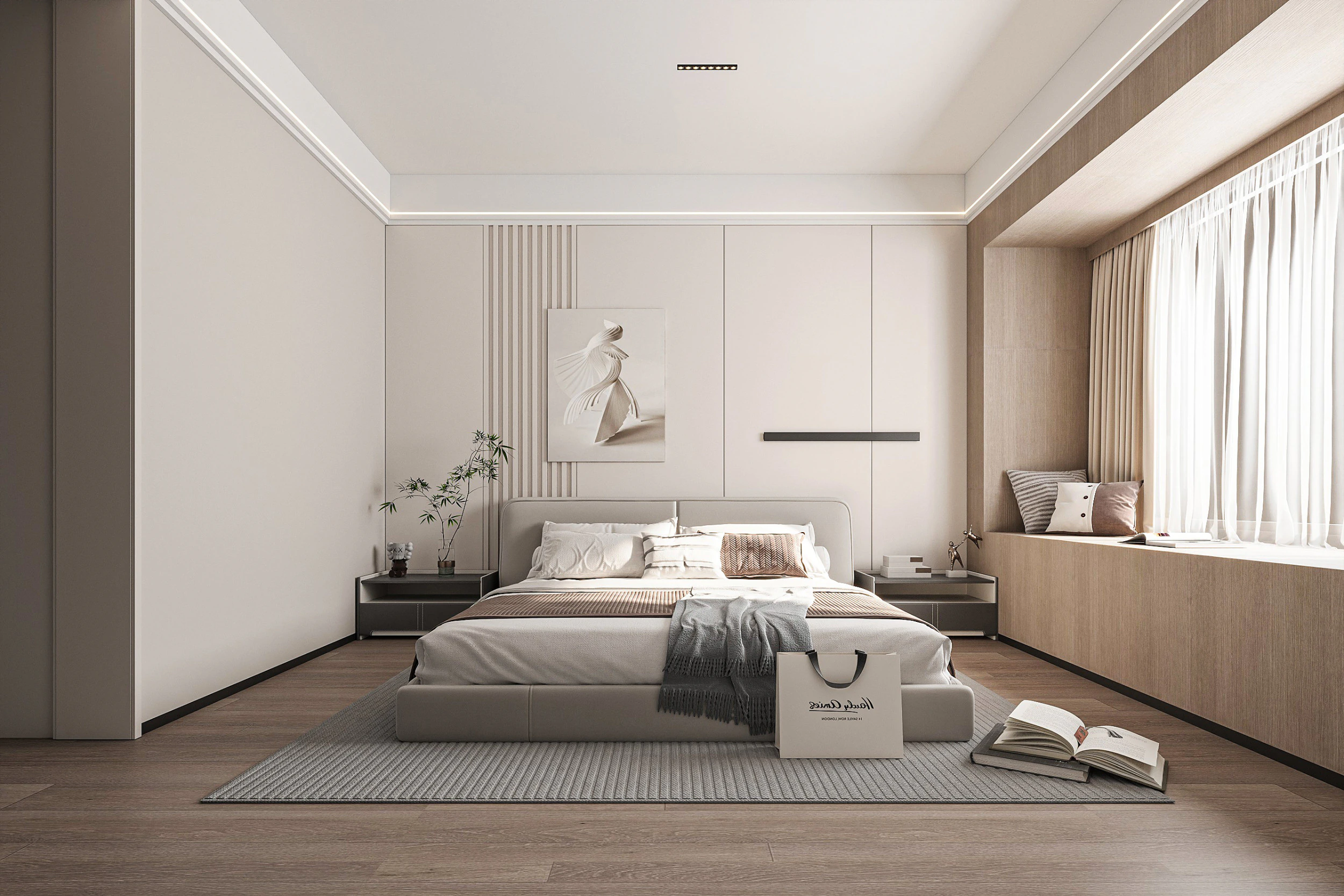 Modern bedroom 3D Model .c4d .max .obj .3ds .fbx .stl .blend 