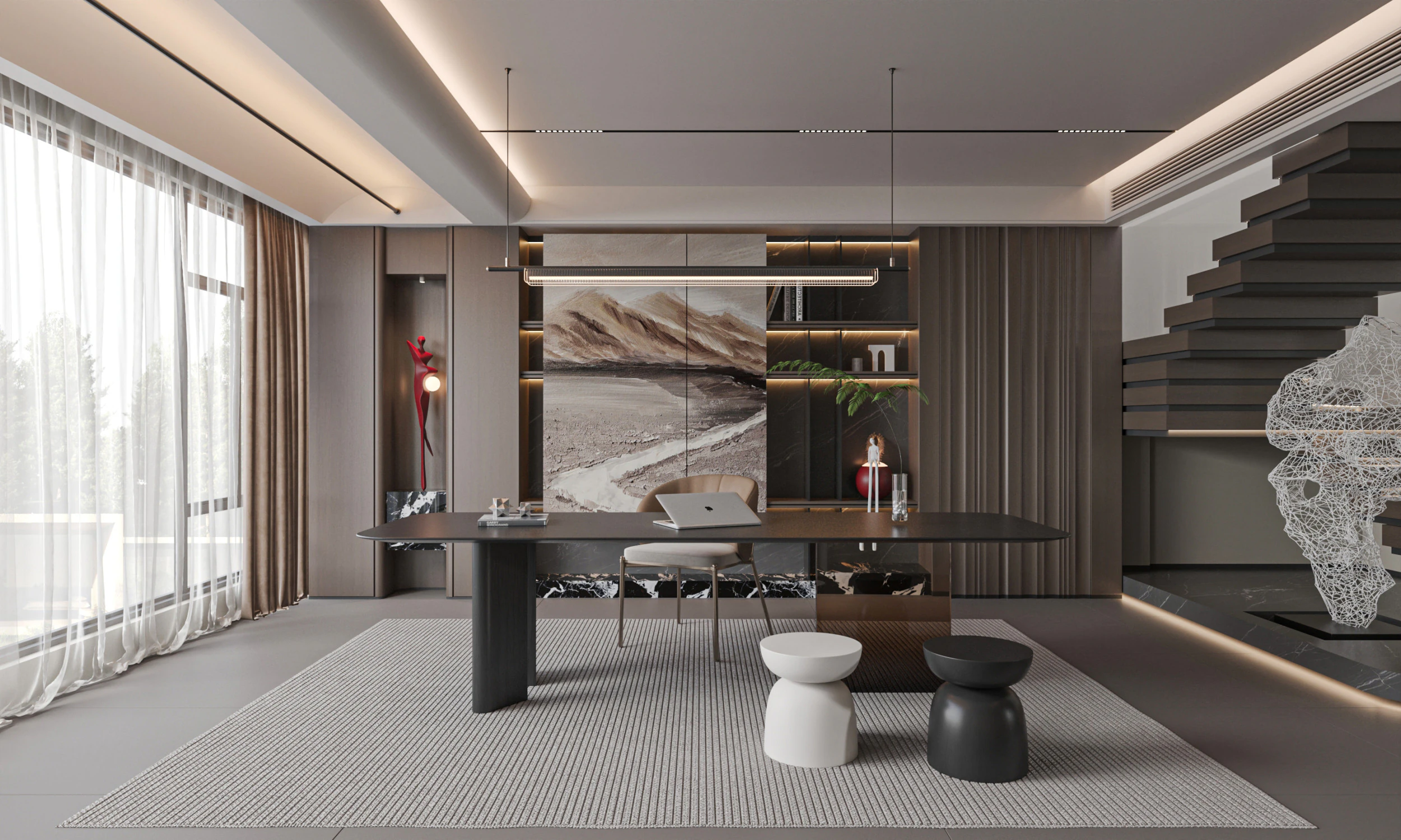 Modern office 3D Model .c4d .max .obj .3ds .fbx .stl .blend 