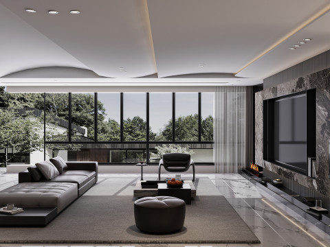 Modern living room 3D 模型