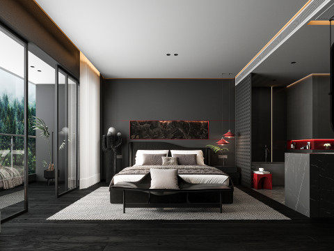 Modern bedroom 3D 模型