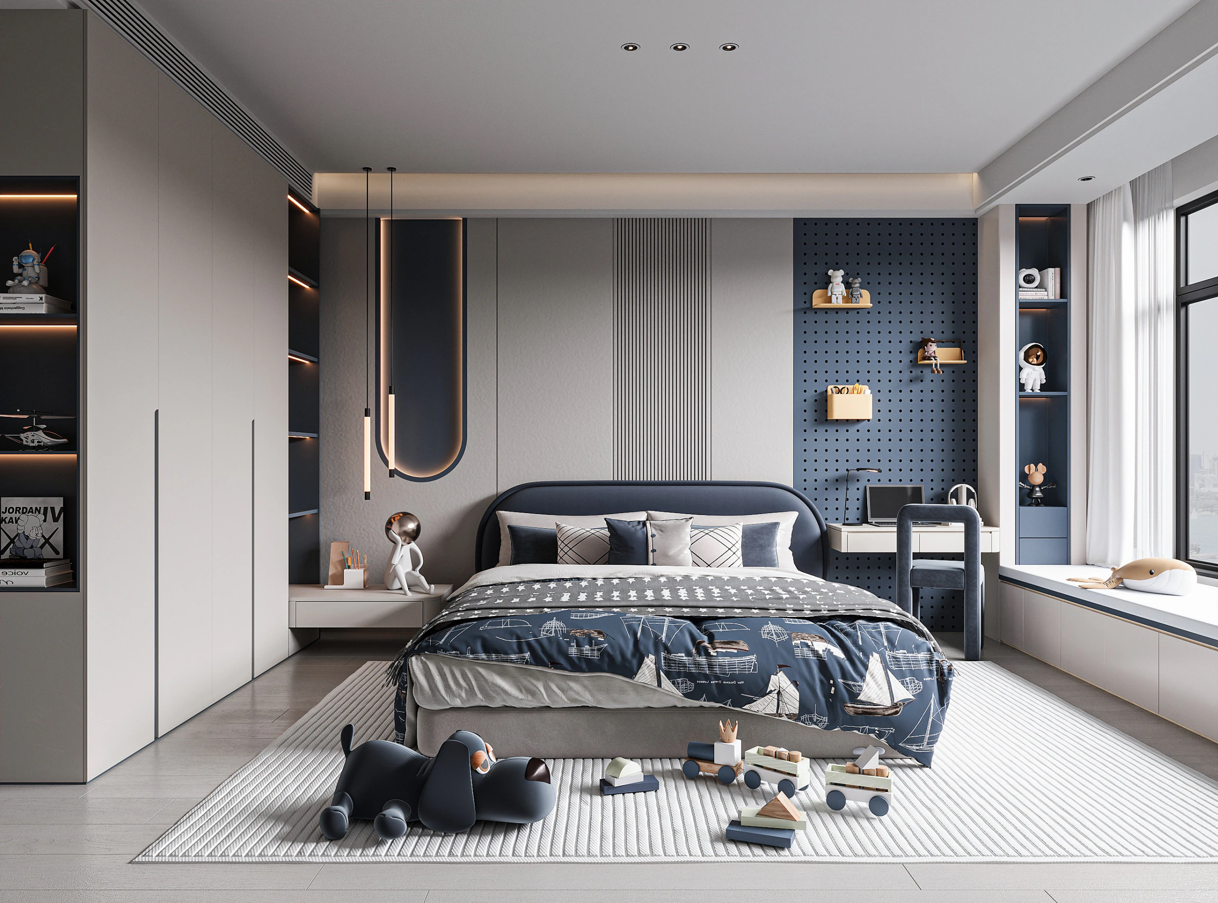 Modern bedroom 3D Model .c4d .max .obj .3ds .fbx .stl .blend 