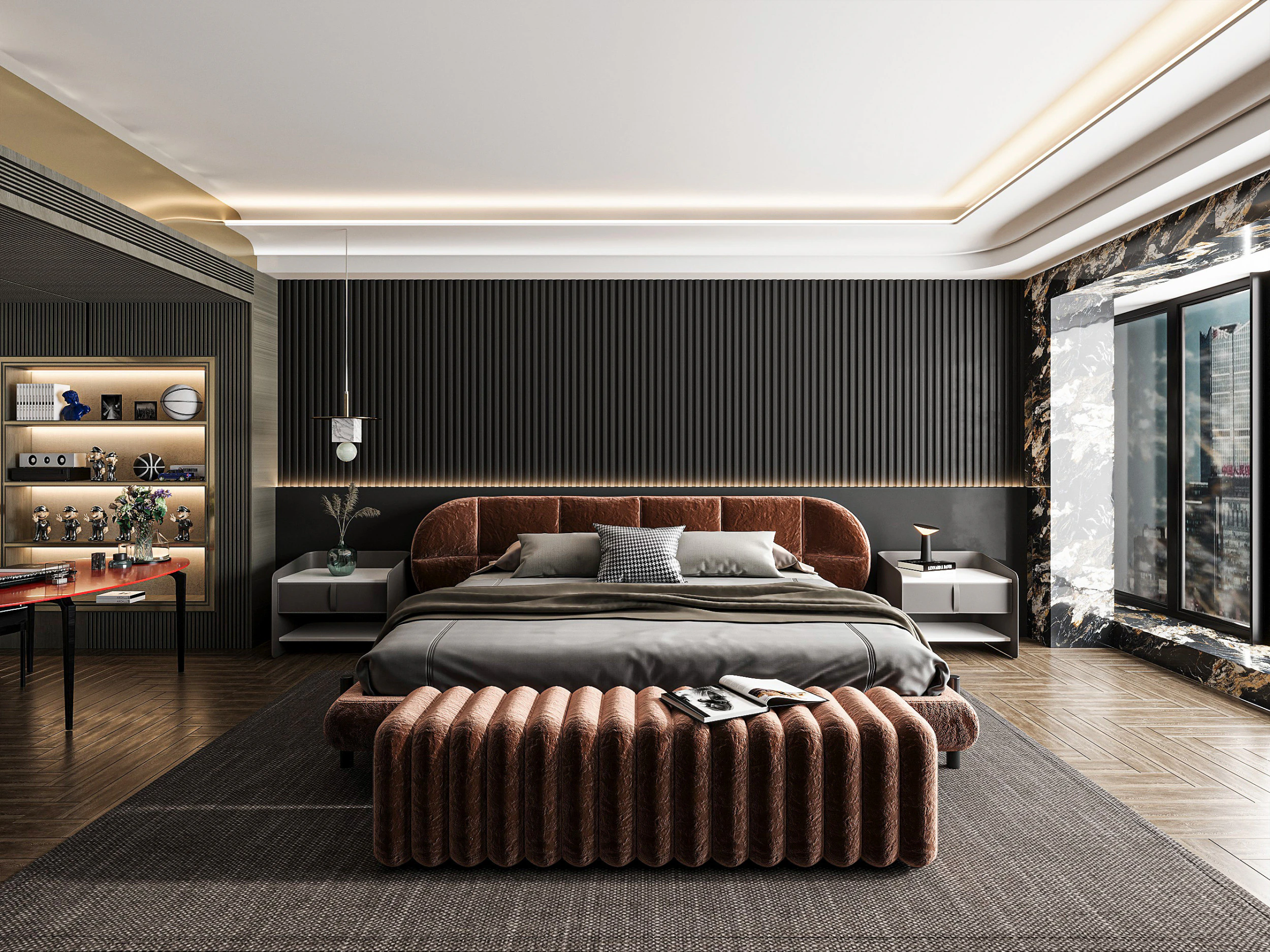 Modern bedroom 3D Model .c4d .max .obj .3ds .fbx .stl .blend 