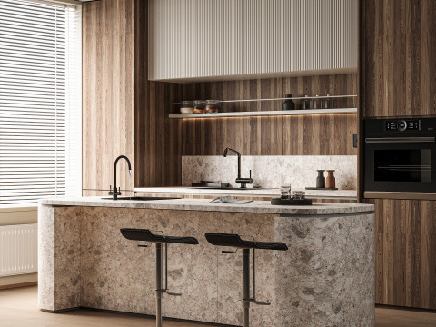 Modern kitchen 3D मॉडल