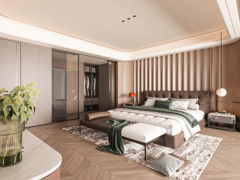 Modern bedroom 3D मॉडल