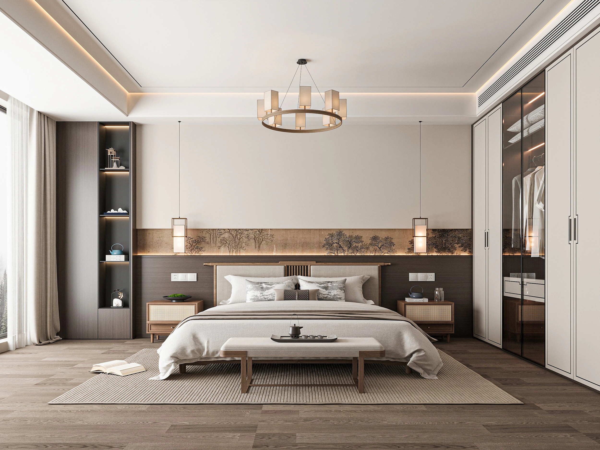 Modern bedroom 3D Model .c4d .max .obj .3ds .fbx .stl .blend 