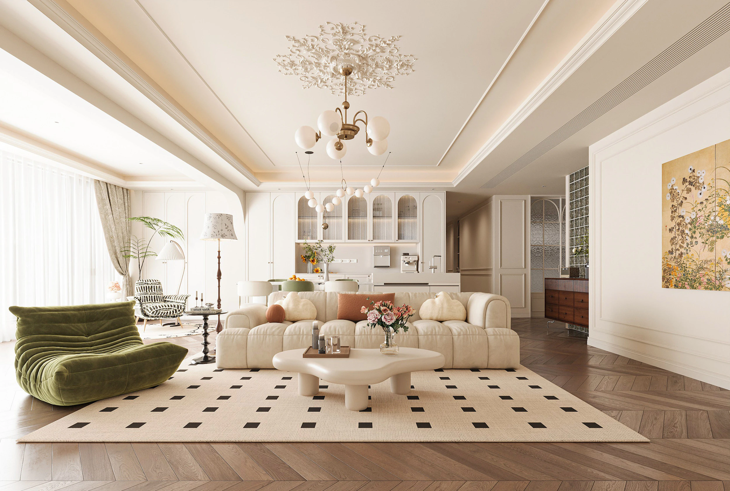 Modern living room 3D Model .c4d .max .obj .3ds .fbx .stl .blend 