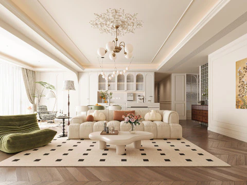 モダンなリビングルーム 3Dモデル