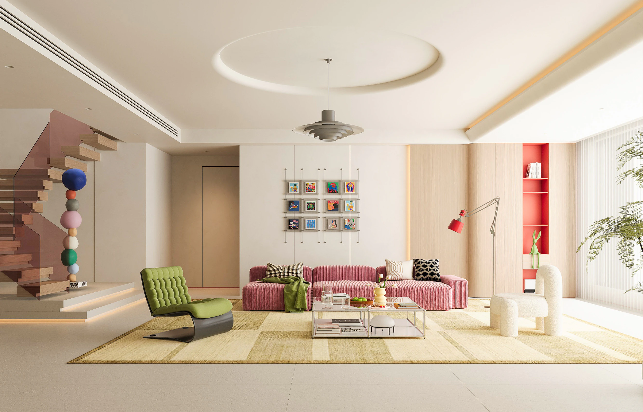 Modern living room 3D Model .c4d .max .obj .3ds .fbx .stl .blend 