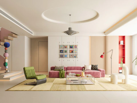 Ruang tamu modern Model 3D