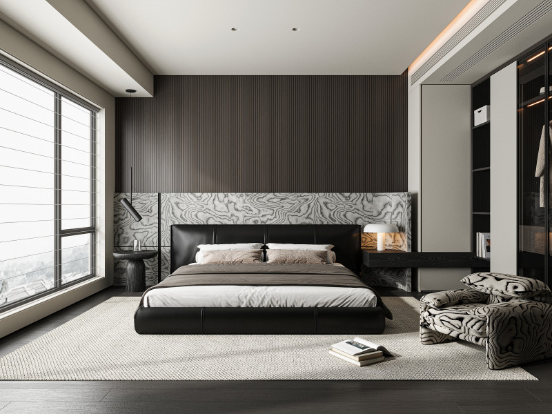 Modern bedroom 3D-Modell .c4d .max .obj .3ds .fbx .stl .blend 