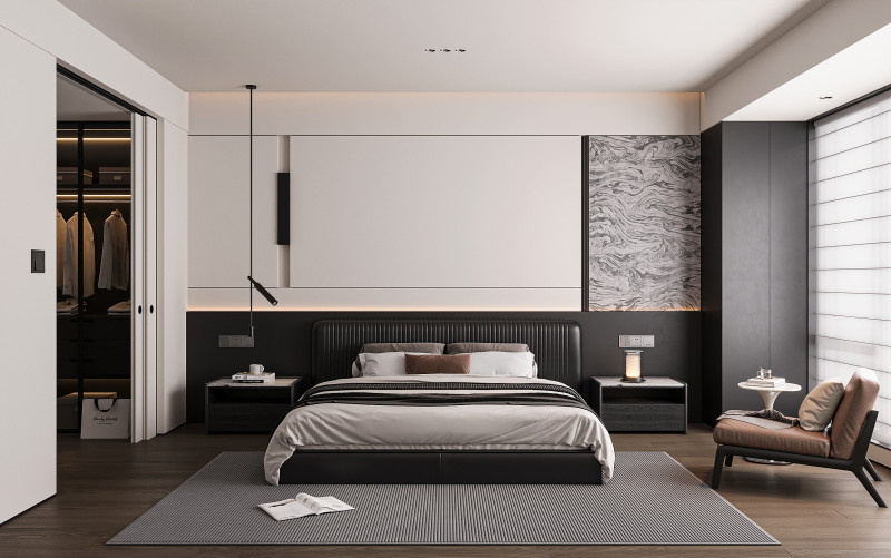 Modern bedroom 3D Model .c4d .max .obj .3ds .fbx .stl .blend
