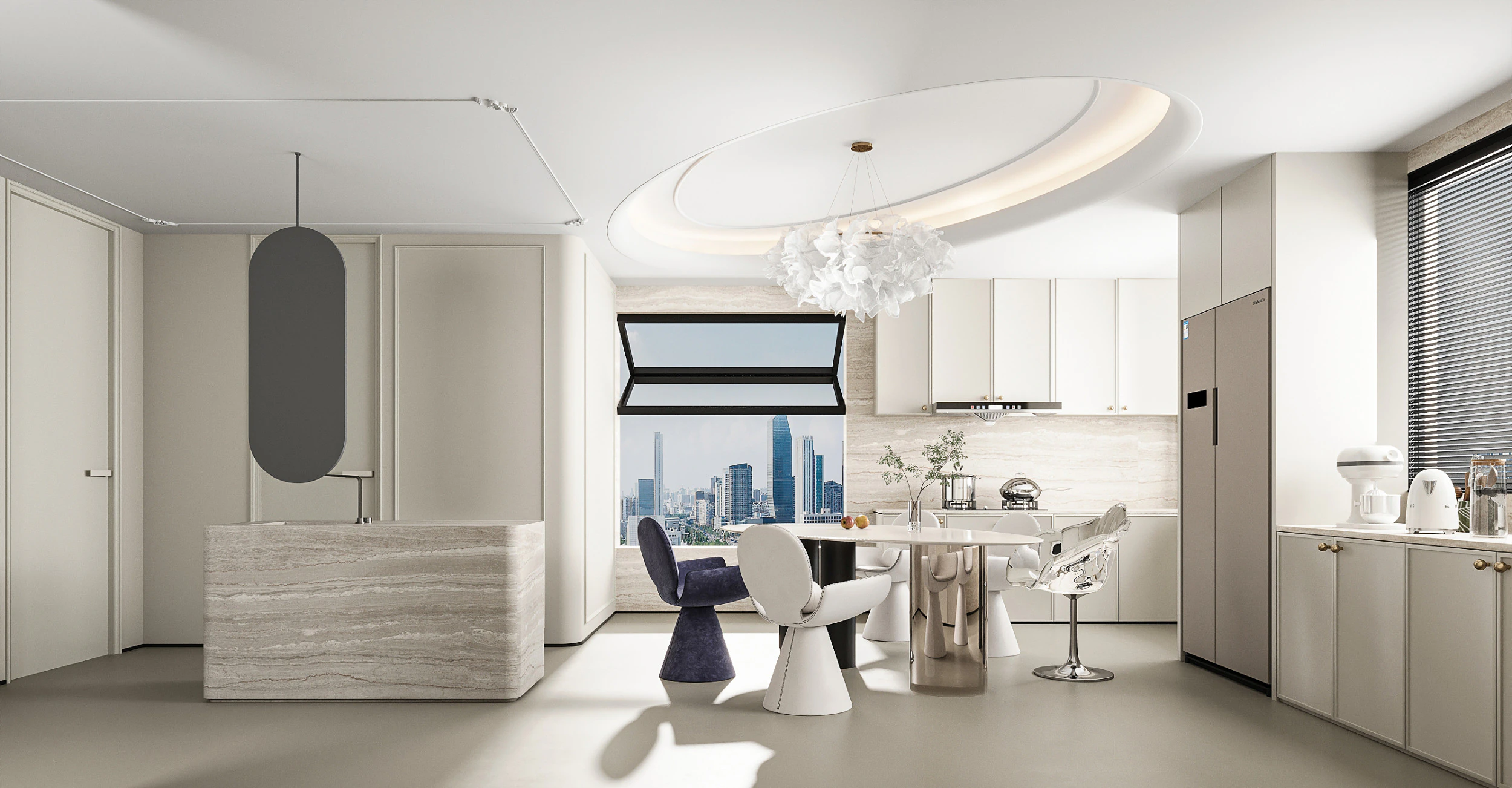 Modern dining room 3D Model .c4d .max .obj .3ds .fbx .stl .blend 
